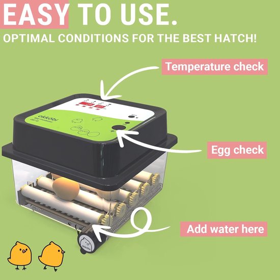 Okköbi OBI-12 Incubator for Chickens, Ducks and Other Birds
