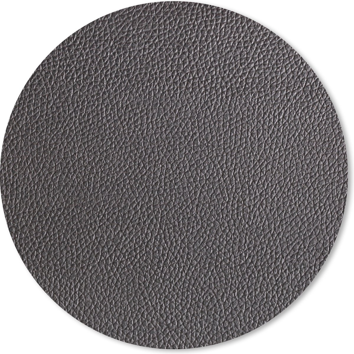 Muismat rond 20x20 cm - Mousepad Leer - Lederlook - Zwart - Licht - Ronde muismatten