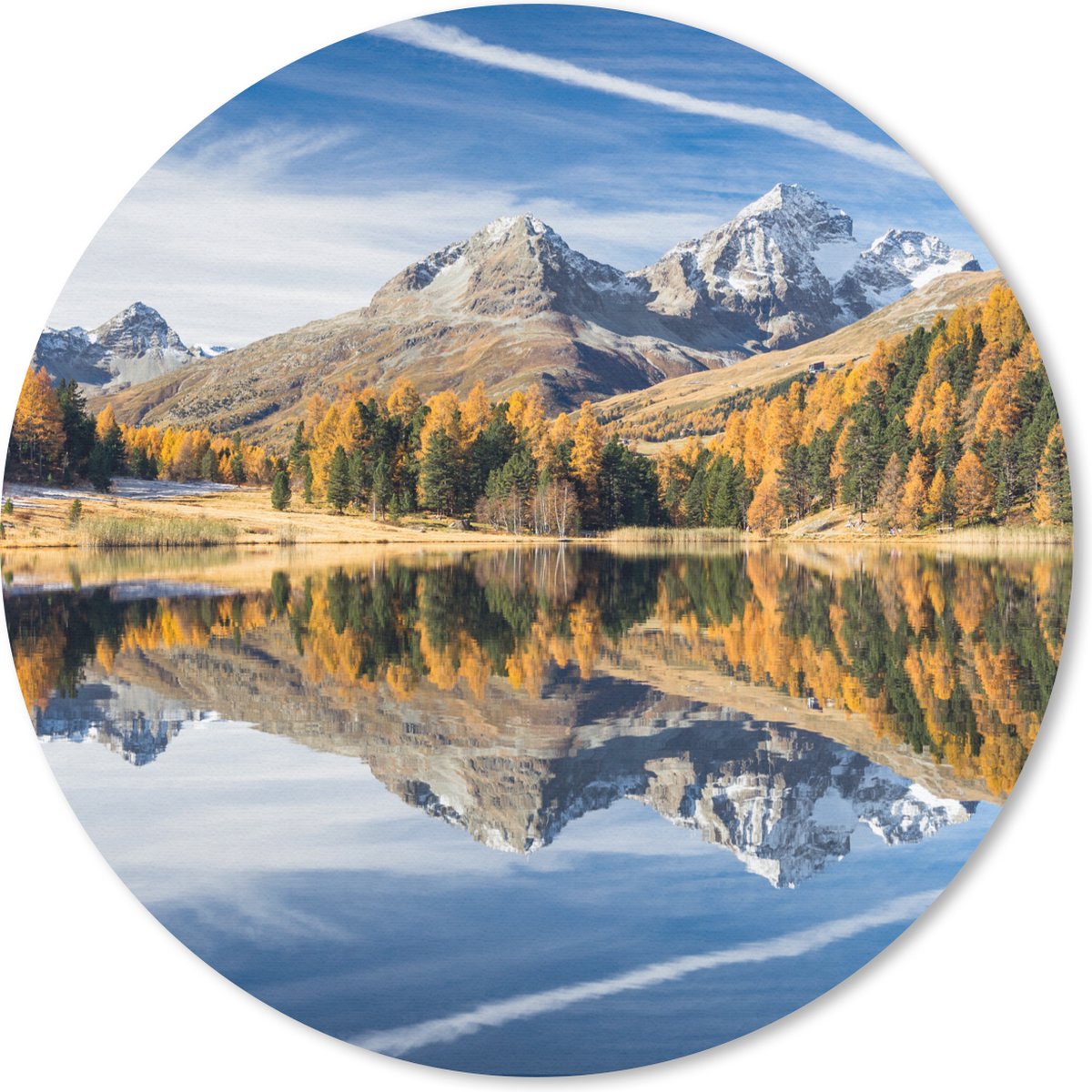 Muismat rond 20x20 cm - Mousepad Alpen - Bergen - Bos - Ronde muismatten