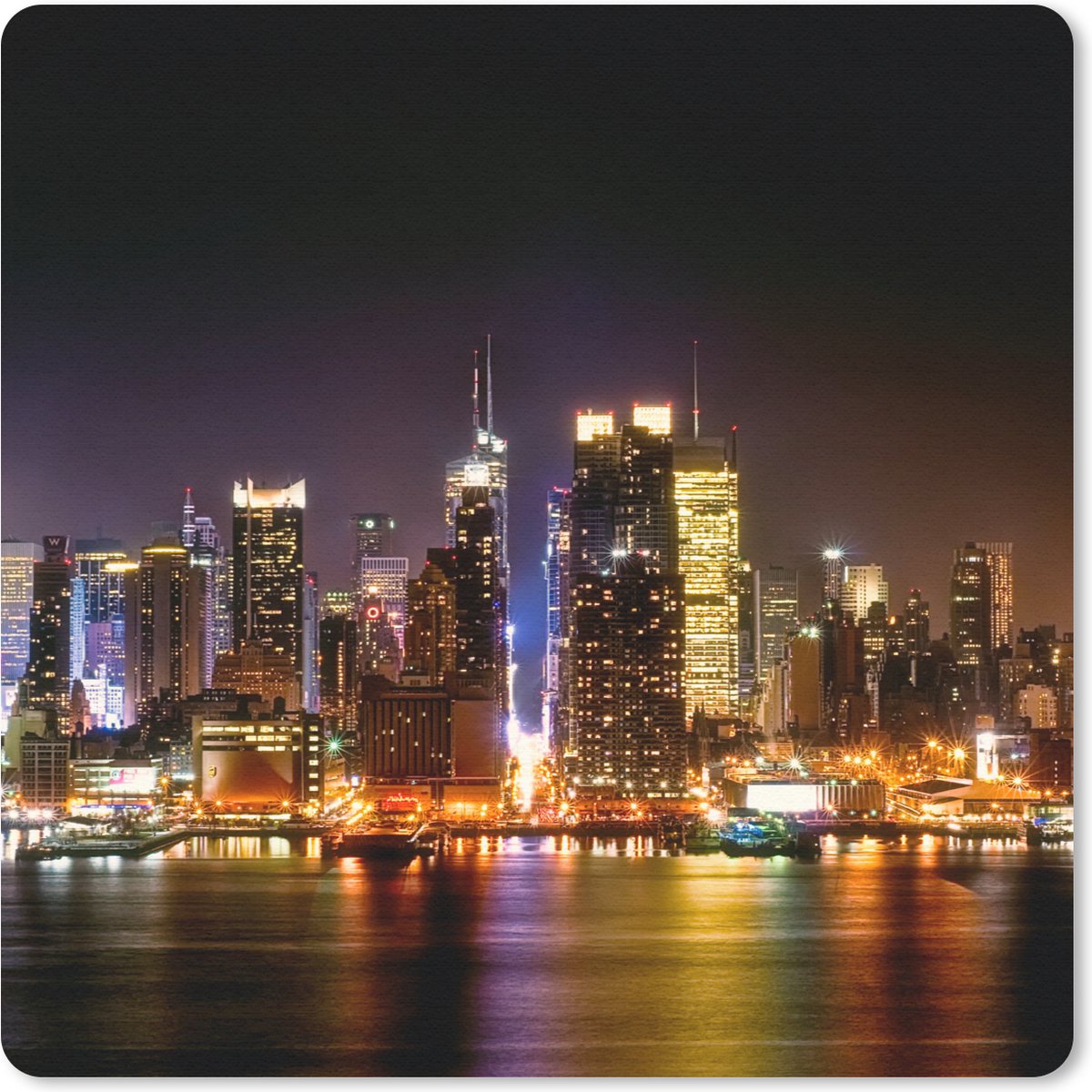 Muismat 30x30 cm - Mousepad New York - Manhattan - Skyline - Muismatten