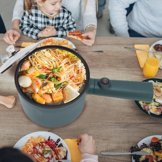 Elektrische Noodle Pot 1.8L met Deksel en Lange Steel - Multicooker
