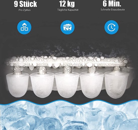 IJsblokjesmachine - 12 kg ijs per 24 uur, 2 ijsblokjesmaten, 2,2L reservoir, snel ijs maken in 6-13 minuten van Merkloos — afbeelding 2