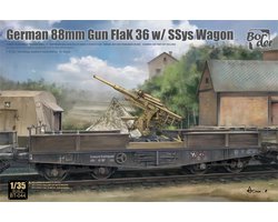 Border Model Modelbouwpakket Militaire voertuigen - BT044 Duitse 88mm Gun Flak 36 met Ssys Wagon Plastic - 1:35 - Modelbouw