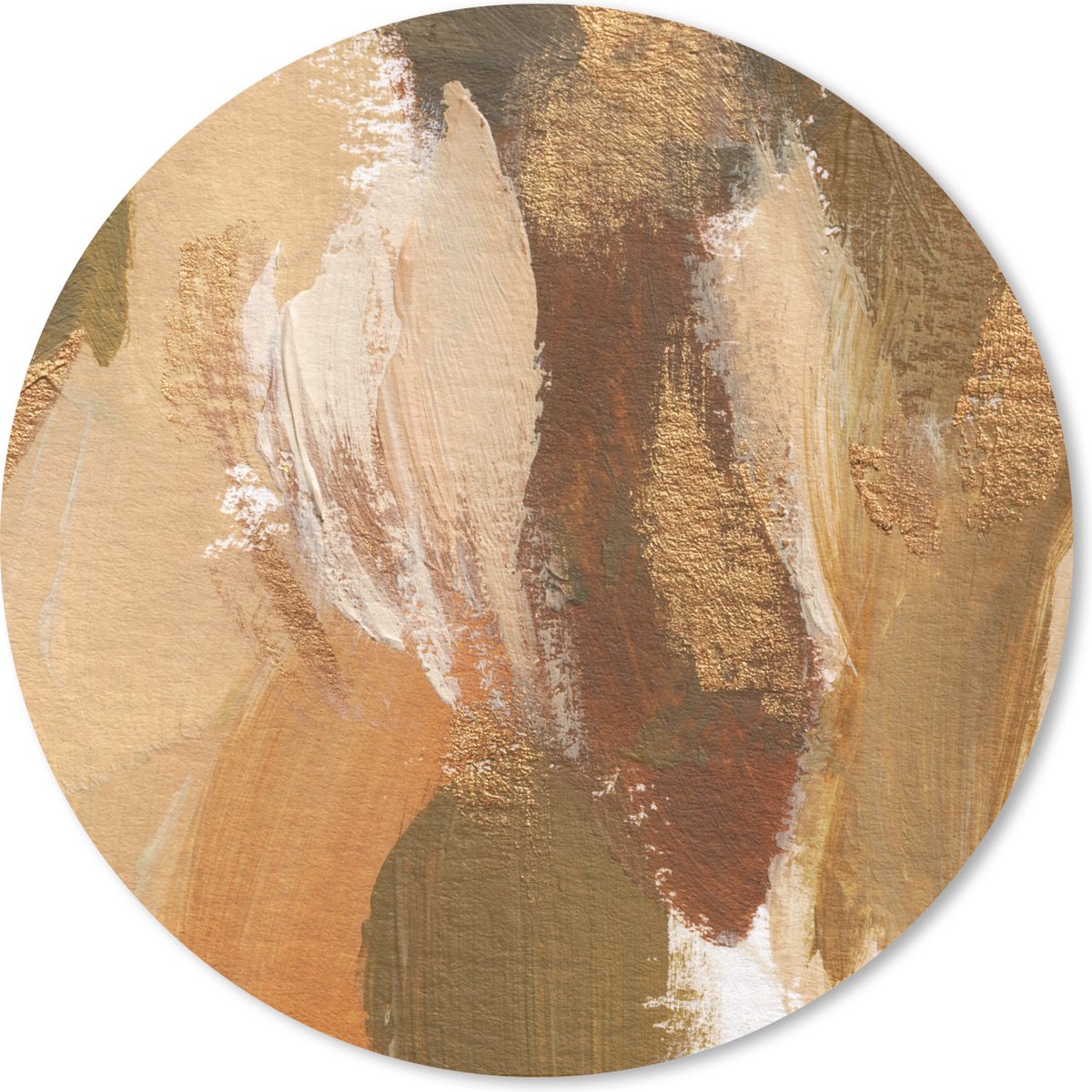 Muismat rond 20x20 cm - Mousepad Verf - Goud - Herfst - Ronde muismatten