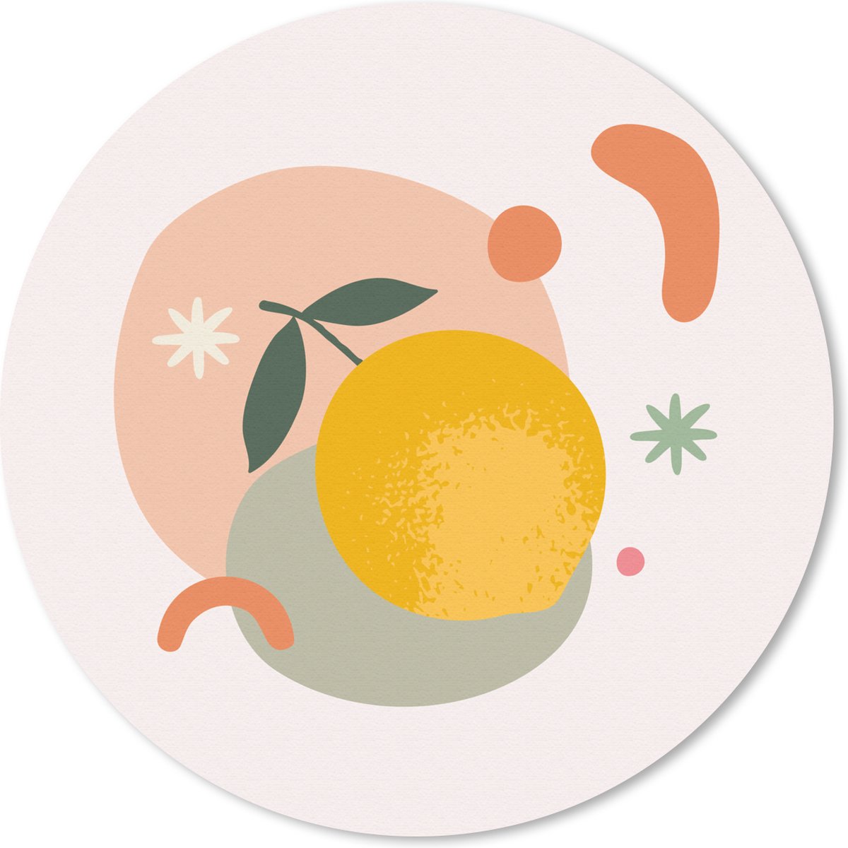 Muismat rond 50x50 cm - Mousepad Citroen - Fruit - Zomer - Ronde muismatten