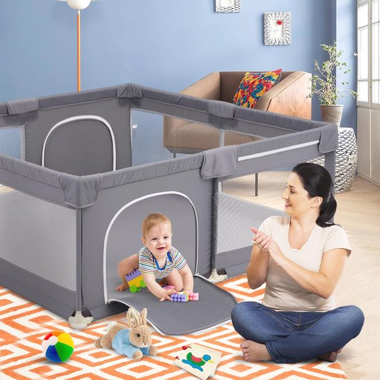 Baby Speelbox Grote Speelplaats met Ademend Net, Veiligheidshek voor het Speelcentrum... | bol