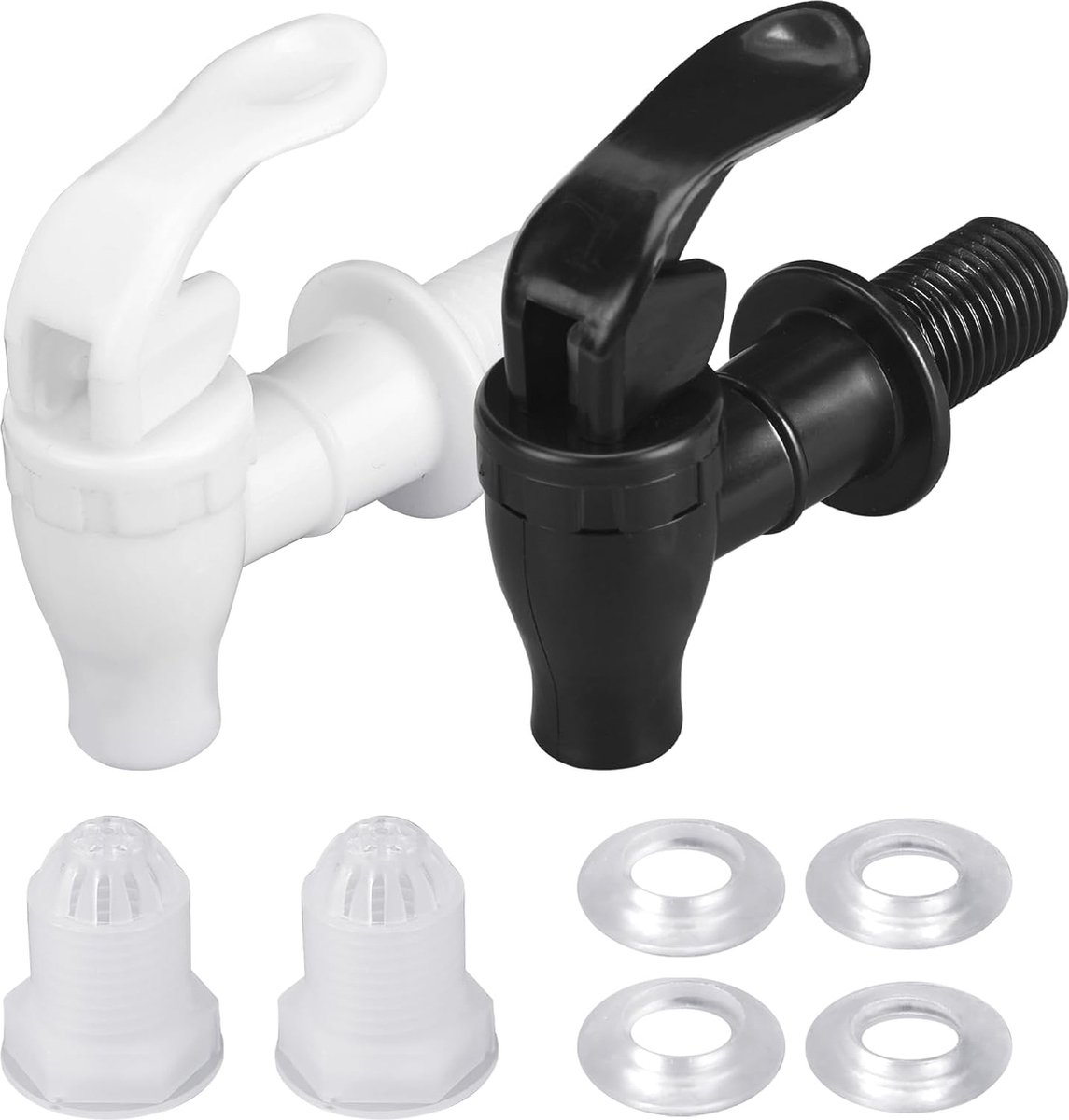Kunststof Tapkraan voor Drankdispenser en Waterdispenser - 2 Stuks Zwart en Wit