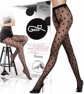 Gatta - Collants Femme - Taille L (1 pièce) - Collants Femme avec motif pois - 20 Den - Collants Collants Femme - Zwart