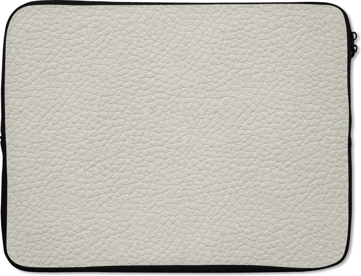 Laptophoes - Leer print - Wit - Structuur - Keuken - Laptopaccesoires - 15 6 Inch - Laptop sleeve