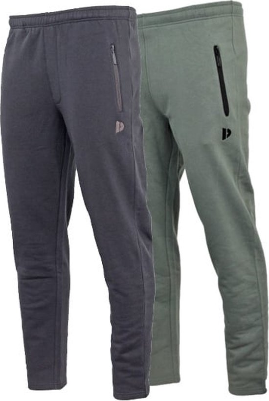 2-Pack Donnay - Joggers à jambe droite (Sky) - Pantalons de sport - Homme - Marine/Vert jungle (547) - taille XXL