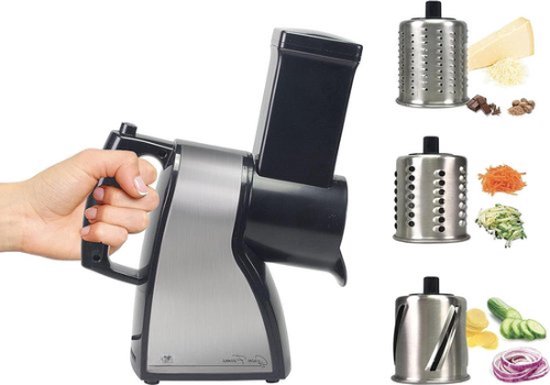 BEPER BP.400 Electric vegetable cutter and grater for cheese made of steel, cheese grater, slicing or vegetable slicer in julienne