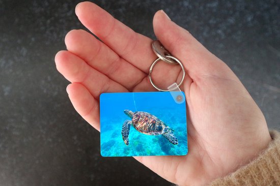 Tyqour Sleutelhanger met schildpad en gravure, geluksbrenger, sleutelhanger, schildpad, reiscadeau, roestvrij staal, reiscadeaus voor vrouwen, familie, vrienden, collega's