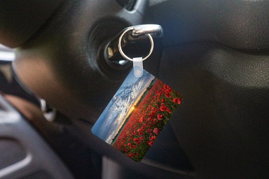 Sleutelhanger - Bloemen - Klaproos - Rood - Uitdeelcadeautjes - Plastic