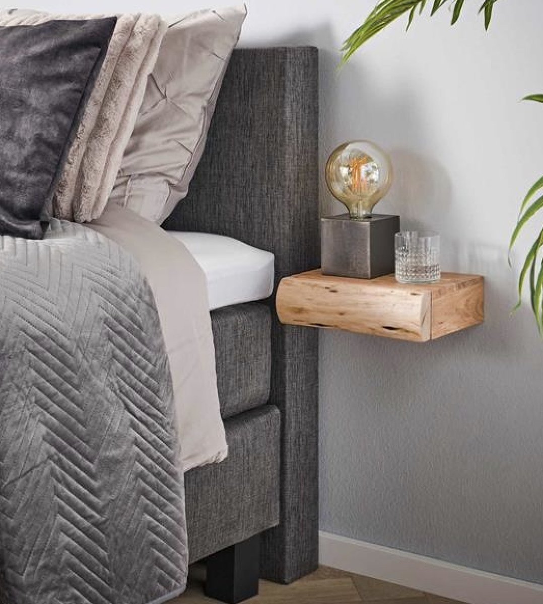 PS-Collection Tree XS Set van 2 Nachtkastje 1 Lade - 30x20x8cm - Naturel - Acacia - nachtkast, nachtkastje, nachtkastjes, nachtkastjes industrieel, nachtkastje hout, nachtkastjes modern, nachtkastje zwevend Bruin