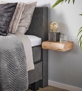 Halfrond Zwevend Nachtkastje Set Bruin Acaciahout 34 cm - Max Wonen