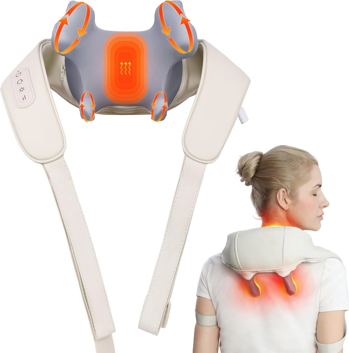 Nekmassageapparaat met Warmte voor Pijnverlichting en Diepteweefselmassage