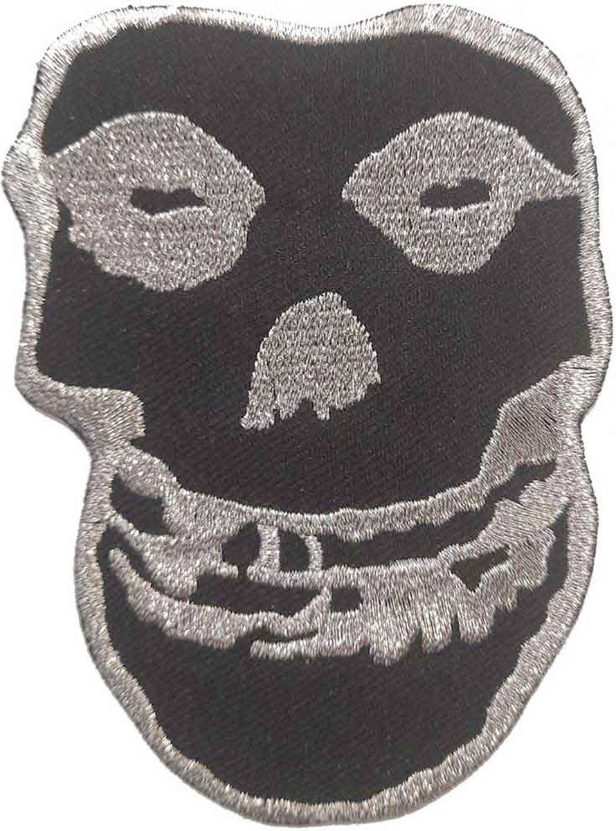 Misfits - Inverted Silver Skull Patch - Zwart