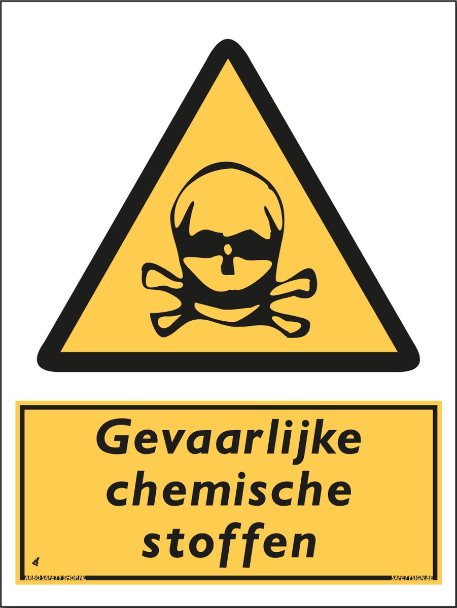 Gevaarlijke chemische stoffen bord - Waarschuwing - Aluminium - 30 x 40 cm