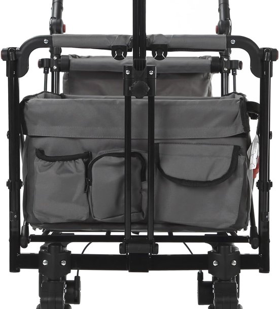 Opvouwbare Bolderkar voor Kinderen - Handkar en Tuintrolley - Ideaal voor Outdoor Transport - Inclusief Afneembare Kap en Achtertas van LifeGoods — afbeelding 5