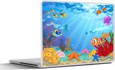 Laptop sticker - 17.3 inch - Kinderen - Zeedieren - Kleuren - 40x30cm - Laptopstickers - Laptop skin - Cover