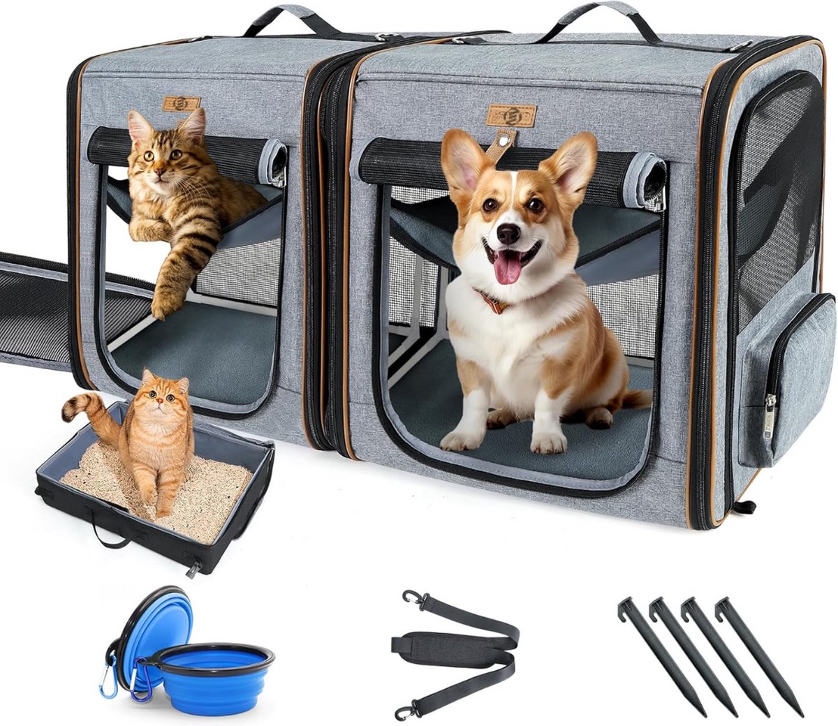 Equivera Katten Vervoersbox - Kattenvervoersbox - Reistas Katten - Reismand - Kattendraagtas - Transporttas