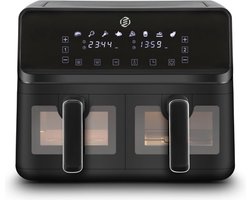Equivera Dubbele Airfryer - Dubbele Mand - Dual Cook - Heteluchtfriteuse - Verschillende Programma's - Dual Zone - Mega