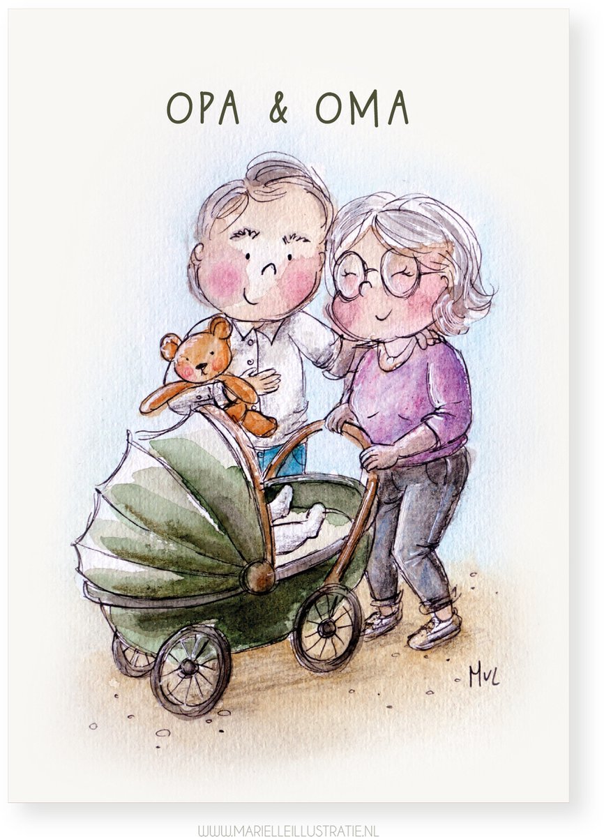 Opa & oma,10x15cm