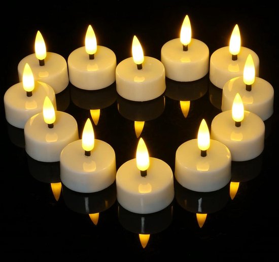 24 Stks LED Theelichtjes Kaarsen Vlamloze Theelichtjes Elektronische Kaars Witte Lichten voor Halloween Kerst Bruiloft Verjaardag 24 Stks LED Theelichtjes Kaarsen Vlamloze Theelichtjes Elektronische Kaars Witte Lichten voor Halloween Kerst Bruiloft Verjaardag