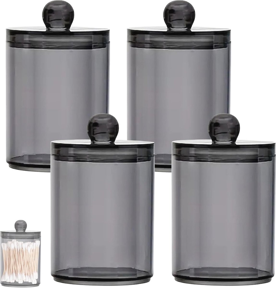 Cosmetica-organizer set - 4 stuks wattenstaafjeshouders en make-upopbergers