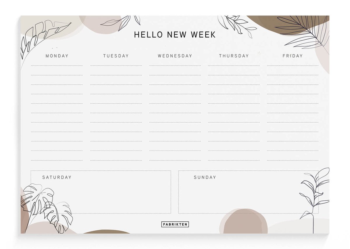 Fabrikten Weekplanner - Compact - Terra - Engels - A5