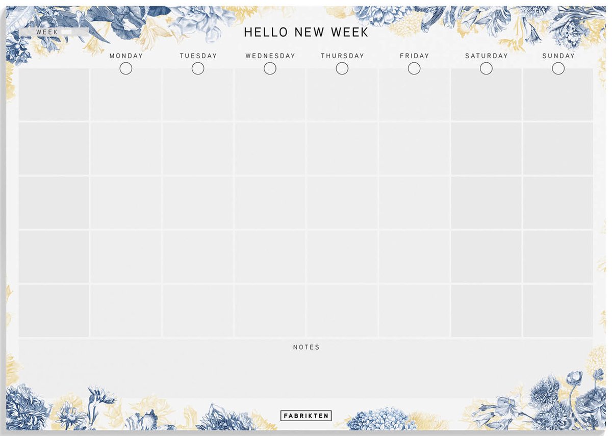 Fabrikten Weekplanner - Delfts - Blauw - A4