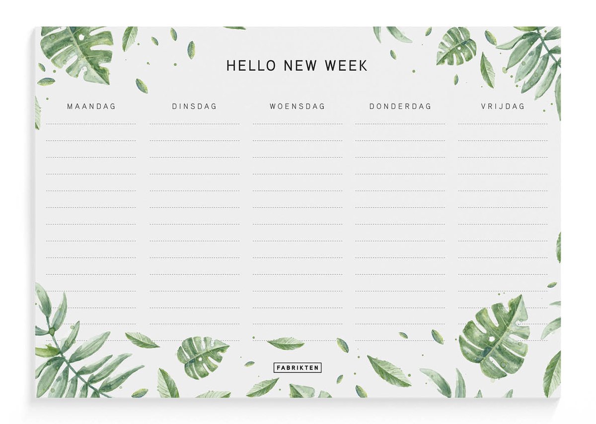 Fabrikten Weekplanner - Compact - Botanisch - NL - 5 dagen - A5