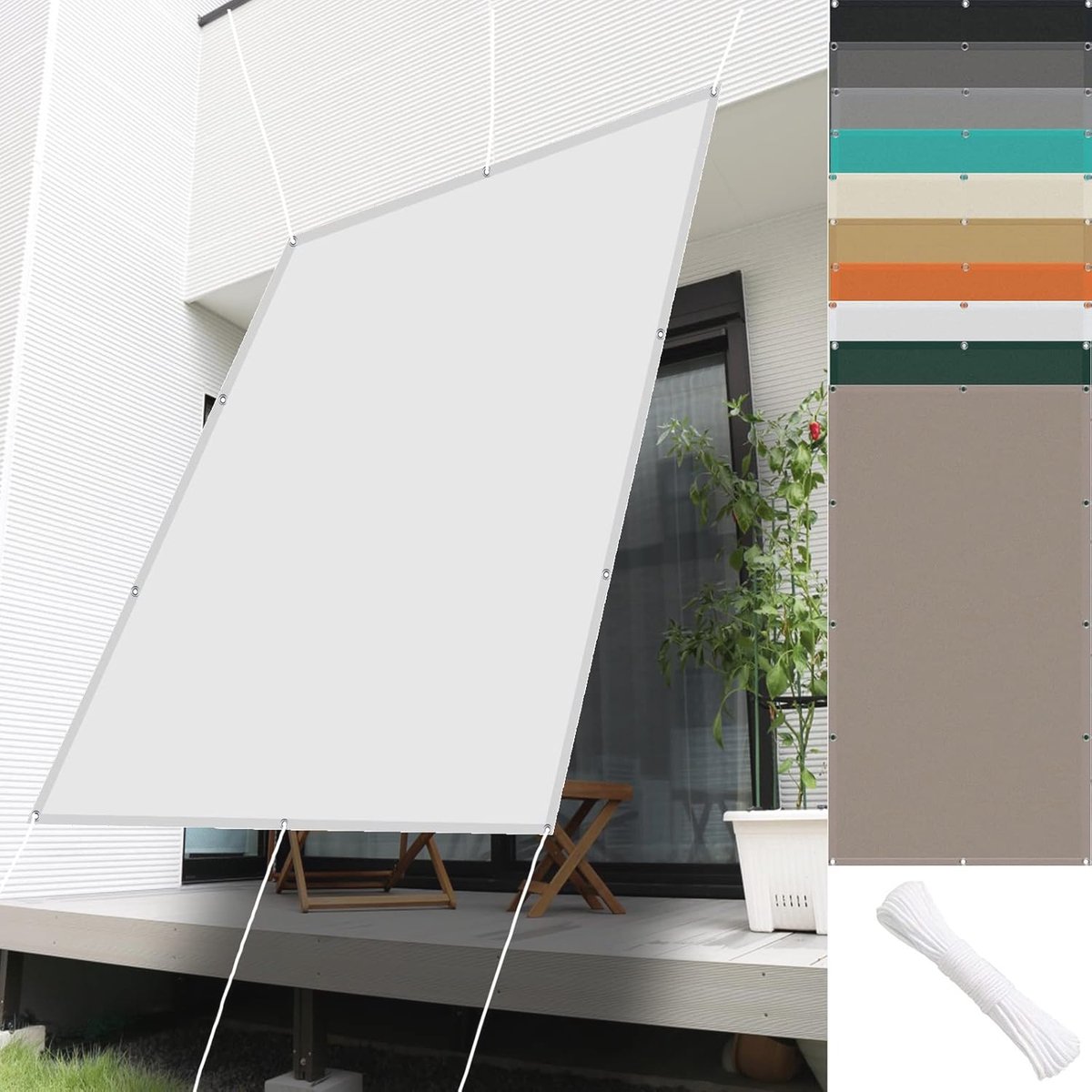 Goedkoopste Waterbestendig Zonnescherm 0.5 x 3.8 m - UV-Bescherming voor Tuin en Terras