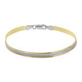 Lucardi Bracelet serpent bicolore en argent pour femme - Bracelet - Argent 925 - Couleur or et argent - 19 cm