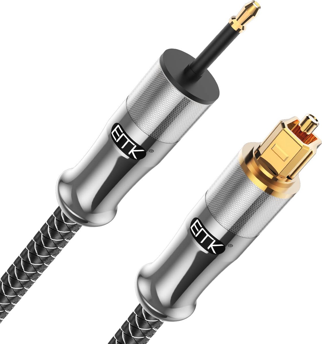 Goedkoopste Verstevigde Toslink naar mini-Toslink kabel - Digitale audiokabel 3,5 mm voor thuisbioscoop en geluidsbalk (3 m