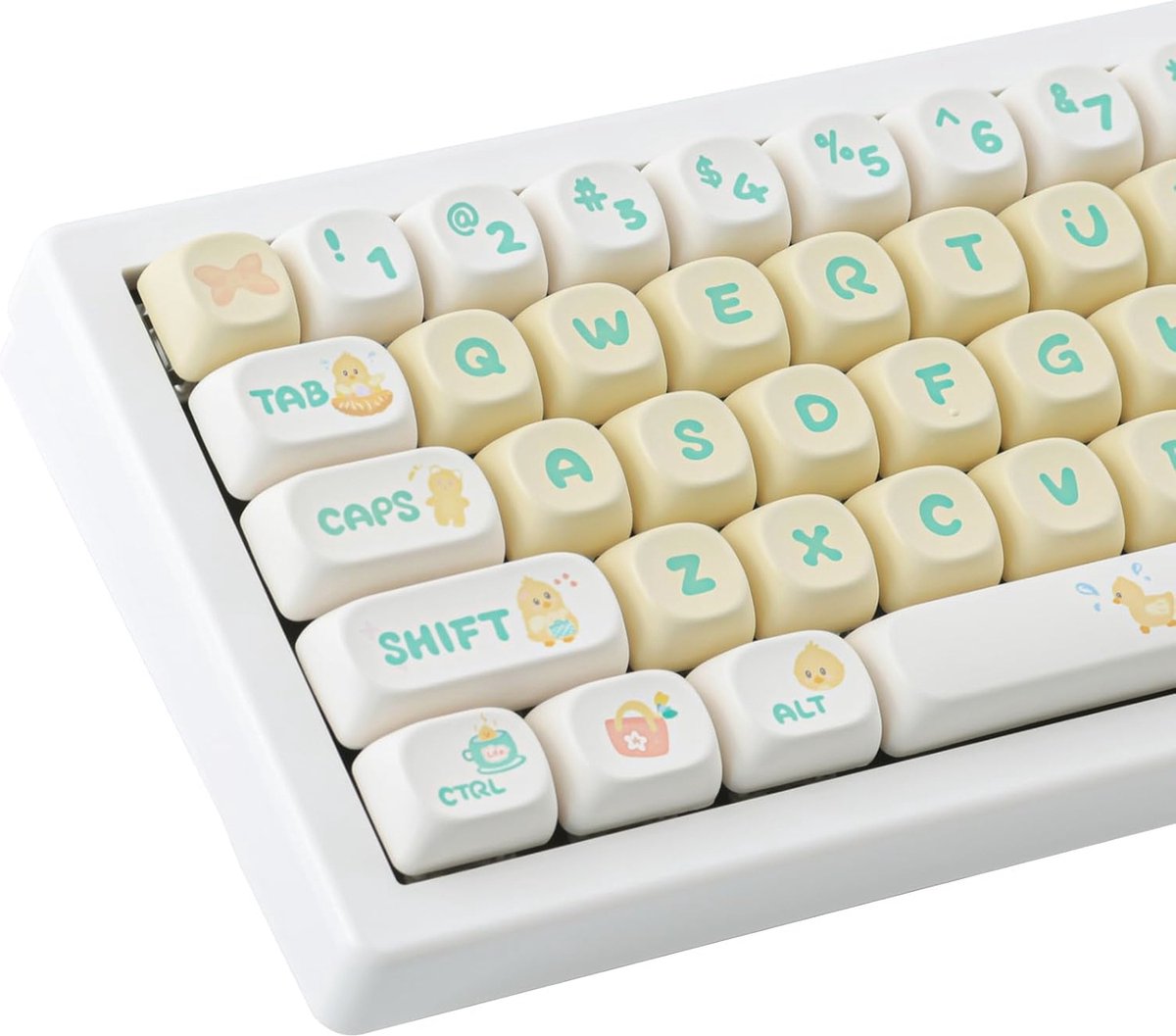 Leuke Eend Keycaps Set voor Mechanische Toetsenborden - 144 Dye-Sub PBT Toetsen - ISO/ANSI Layout