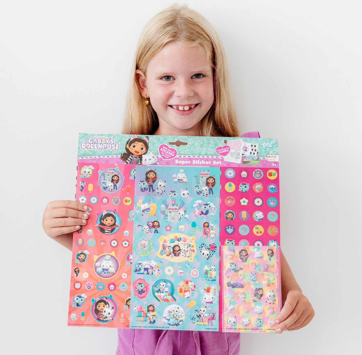 Gabby’s Poppenhuis Totum super stickerset XL 7 vellen incl. luxe stickers en spelletjes - Gabby’s Dollhouse speelgoed meisjes en jongens — afbeelding 4