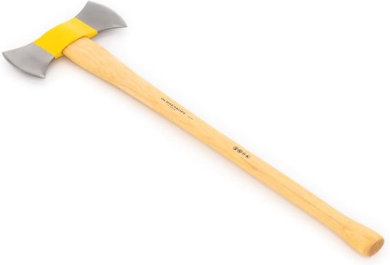 Dubbele ILTIS®-bijl met hickory-houten handvat - 900 mm lang - Gepolijste snijkant voor efficiënt gebruik — afbeelding 2