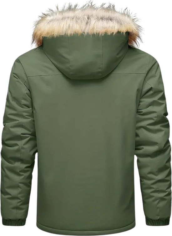 Bovista Veste d'hiver - Parka - Homme - Hiver - Veste - Adulte - Élégant - Avec capuche - Veste rembourrée - Vert armée - XL