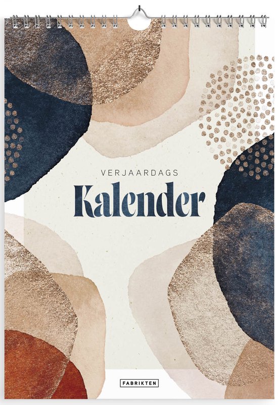 Fabrikten Verjaardagskalender - Artsy - Donkerblauw/Steenrood/Goud - A4