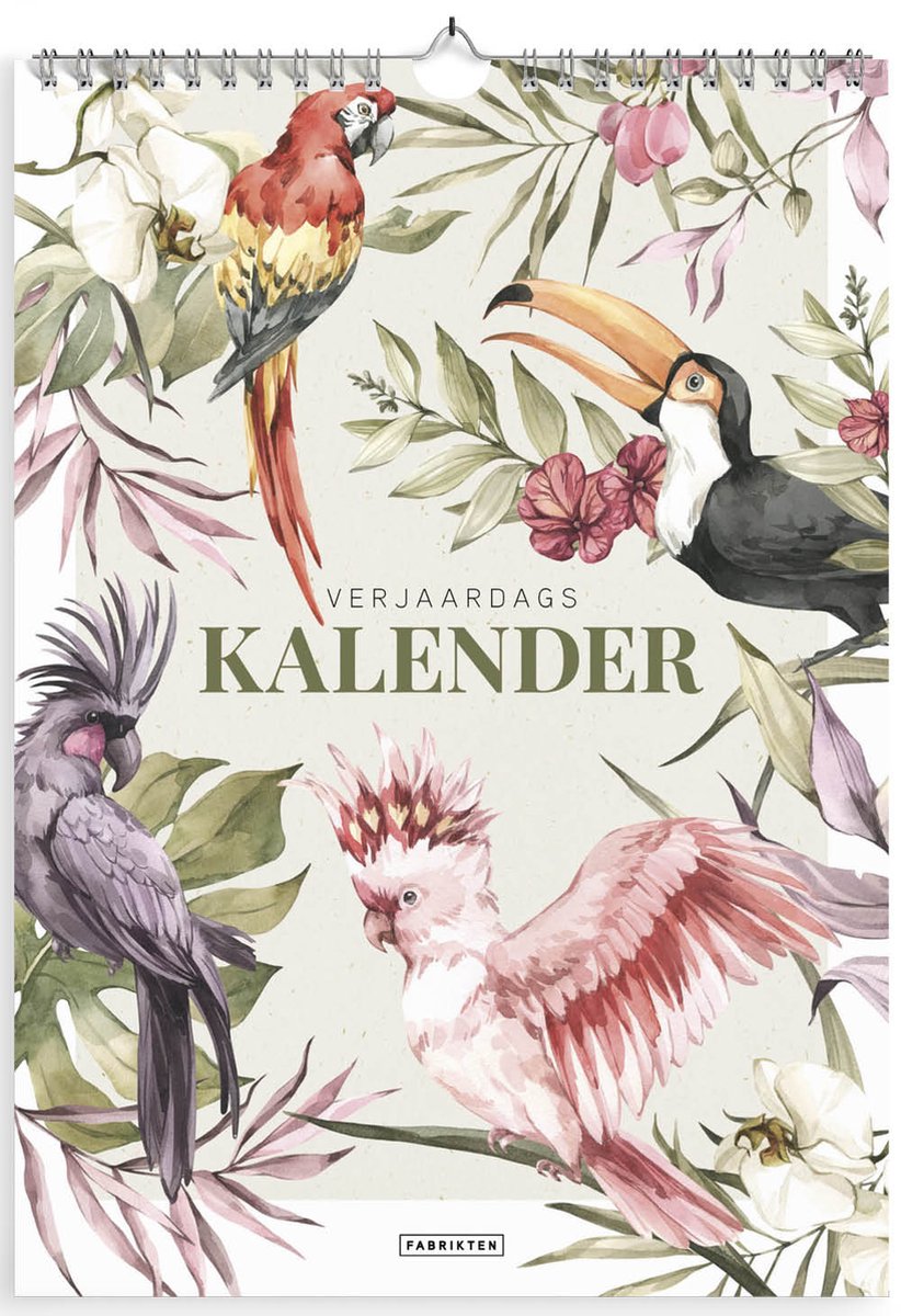 Fabrikten Verjaardagskalender Tropisch - Kleurrijk - A4