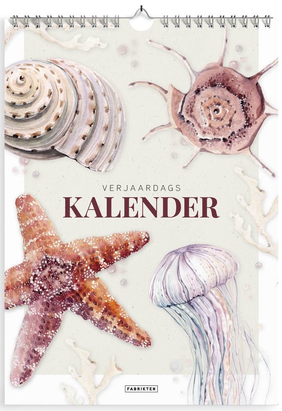 Fabrikten Verjaardagskalender - Strand - Creme/Roze/Bruin - A4