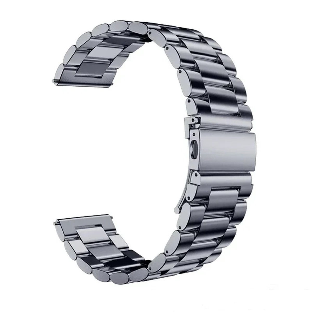 20mm Staal Grijze Oyster Horlogeband universeel - Band aanzet 20 mm - Horlogebandje RVS316l Steel Gray | ook voor de volgende smartwatches geschikt Samsung ,Huawei, ticwatch Amazfit ,Honor