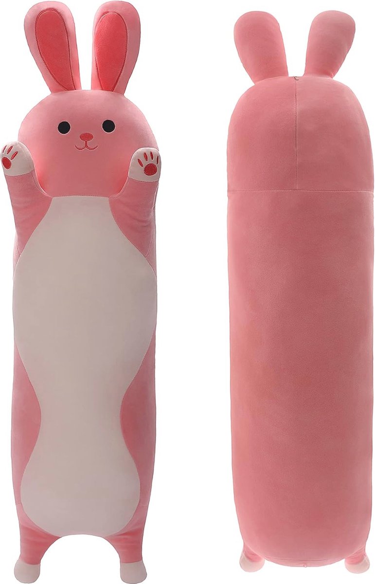 Lange Pluche Konijn Kussen - Leuk Gevuld Dier Speelgoed en Zachte Knuffel (70 cm)