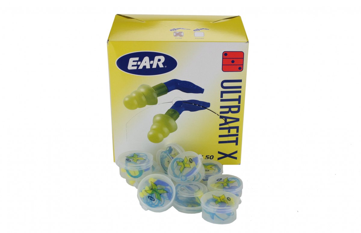 Goedkoopste 3M E.A.R Ultrafit UF-01-014 oordoppen met koord in doosje , 33dB Rated, 50 Paar