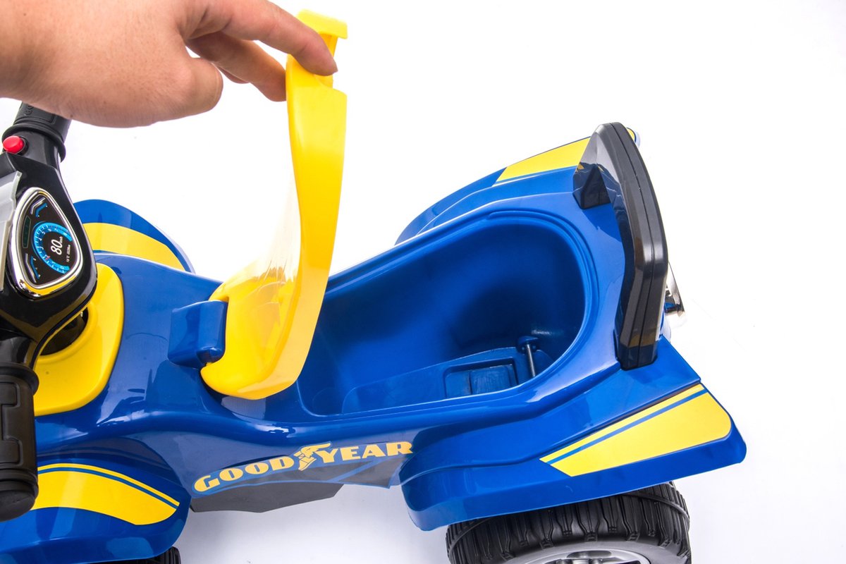 Eco Toys - Goodyear Quad Loopauto - Blauw - Met LED-Licht, Muziek & Opbergruimte - Vanaf 18 Maanden - Max. 25 kg – foto 6