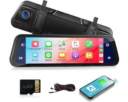 Spiegel dashcam draadloze Apple Carplay Android Auto 9.66 inch met touchscreen