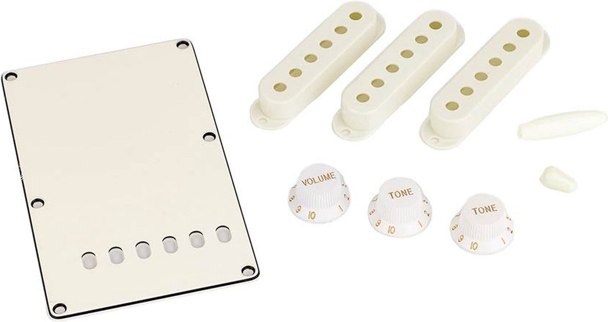 Allparts PG0549050 Accessoirekit voor Strat® - Parchment 3-laags Backplate