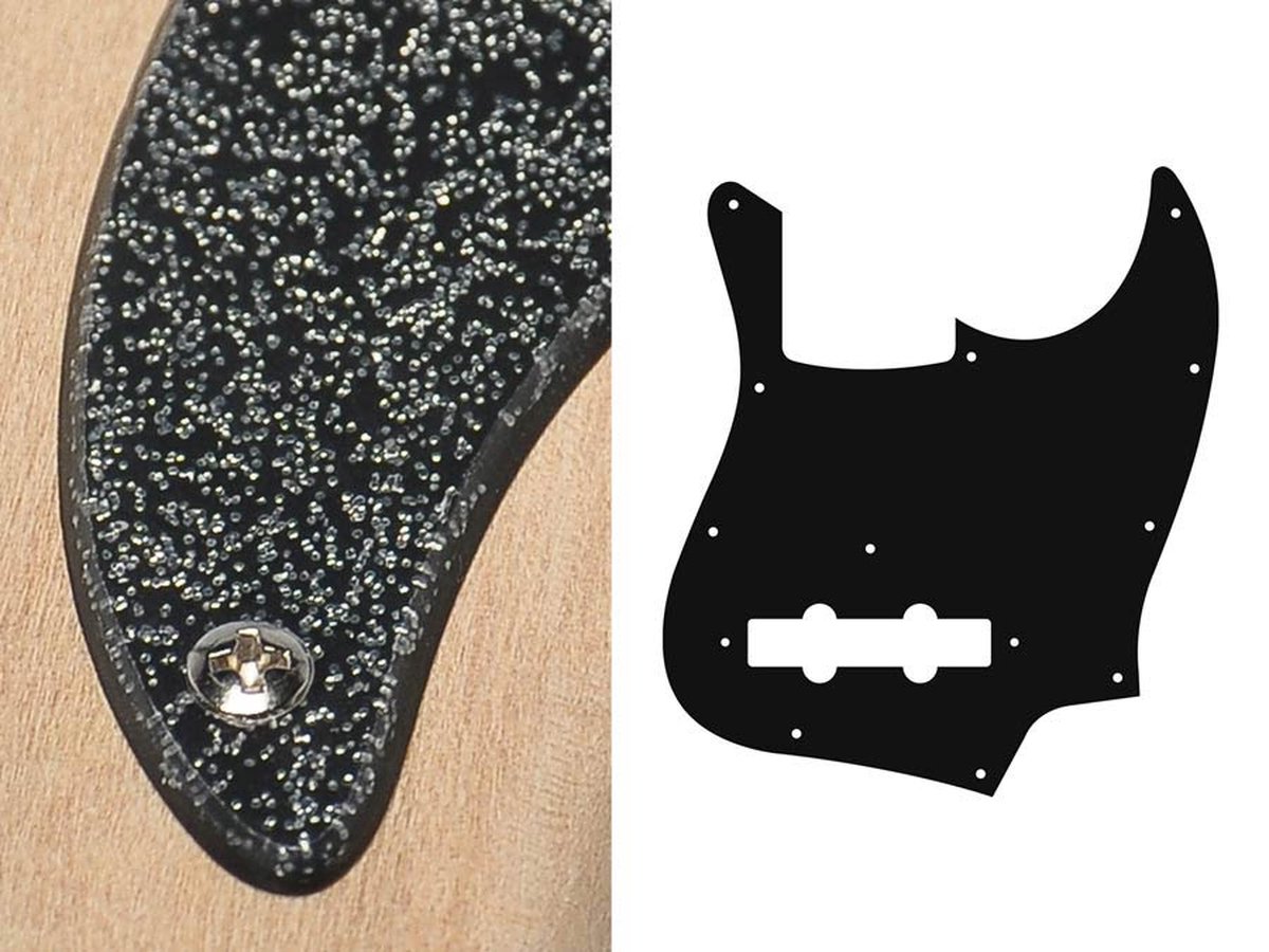 Boston JB-210-SBK pickguard, Jocker bass, standard, 2 ply, sparkling black