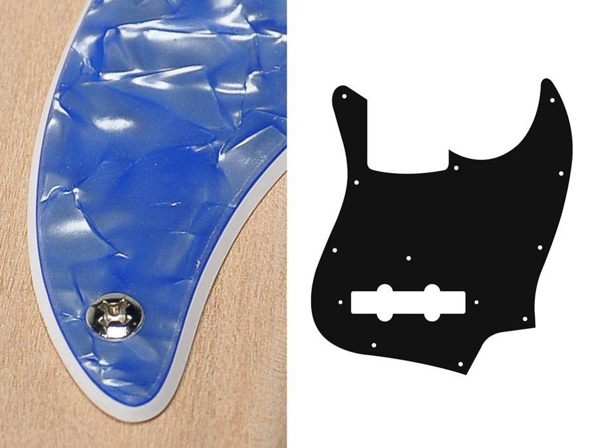 Boston JB-210-POB pickguard, Jocker bass, standard, 2 ply, pearl ocean blue
